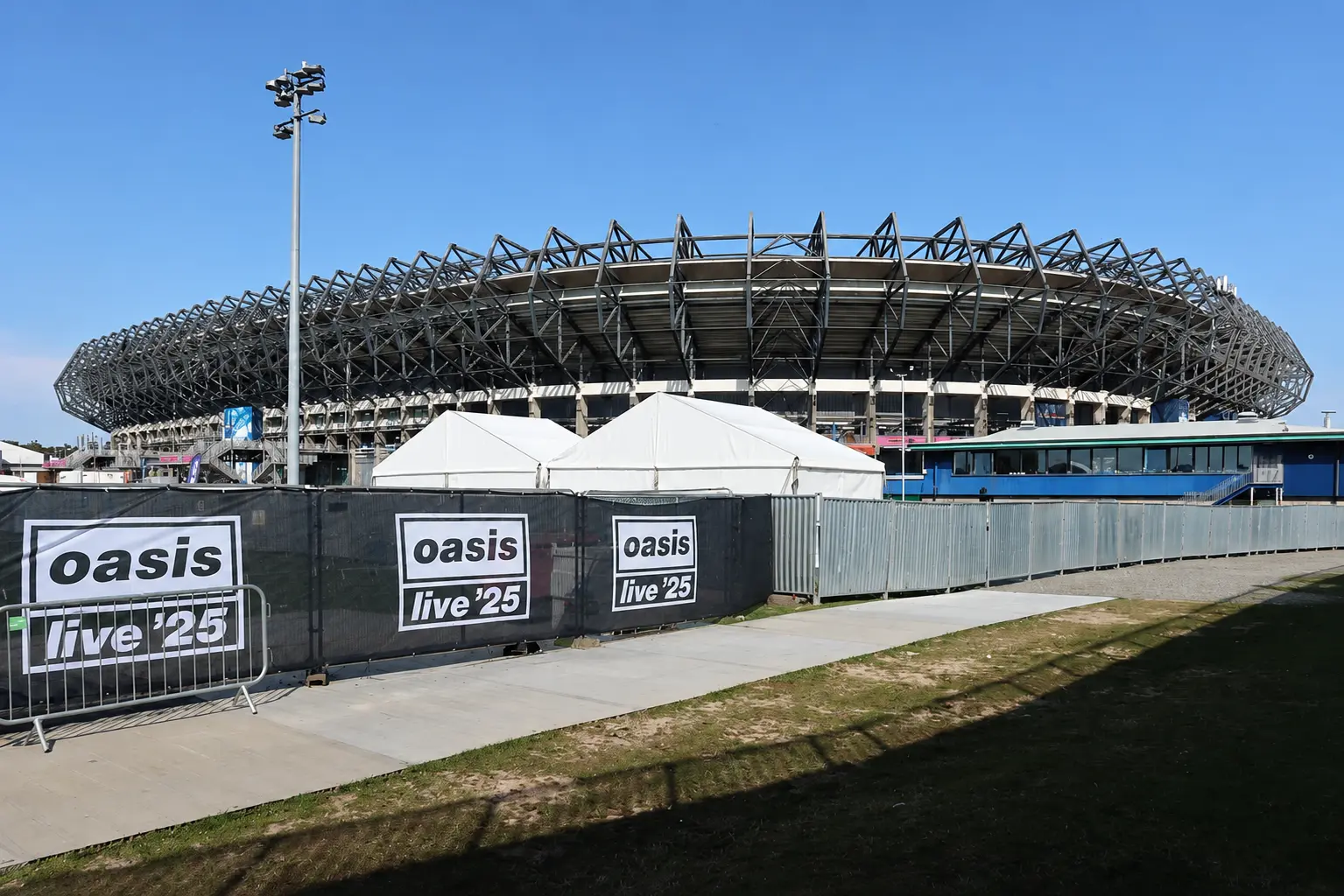 Oasis Live concert stadium venue prepared for attendees, event personnel and transportation operations before the event begins