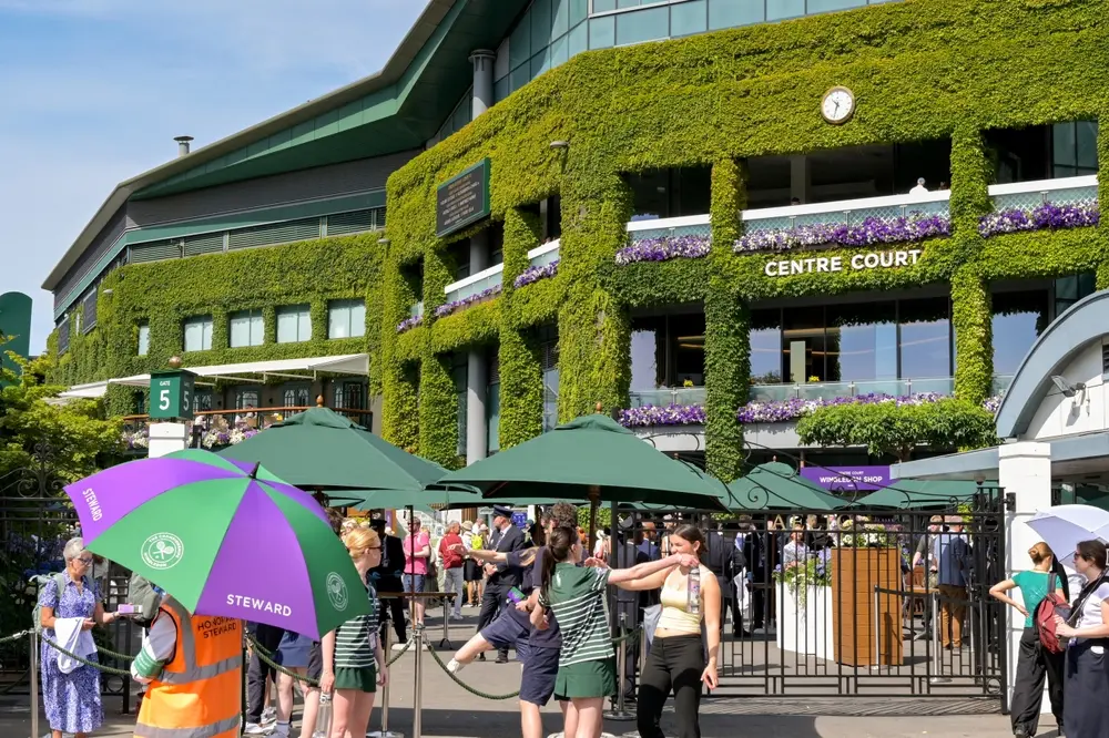Centre Court at Wimbledon in London, a world-famous tennis venue requiring VIP event transportation and guest logistics