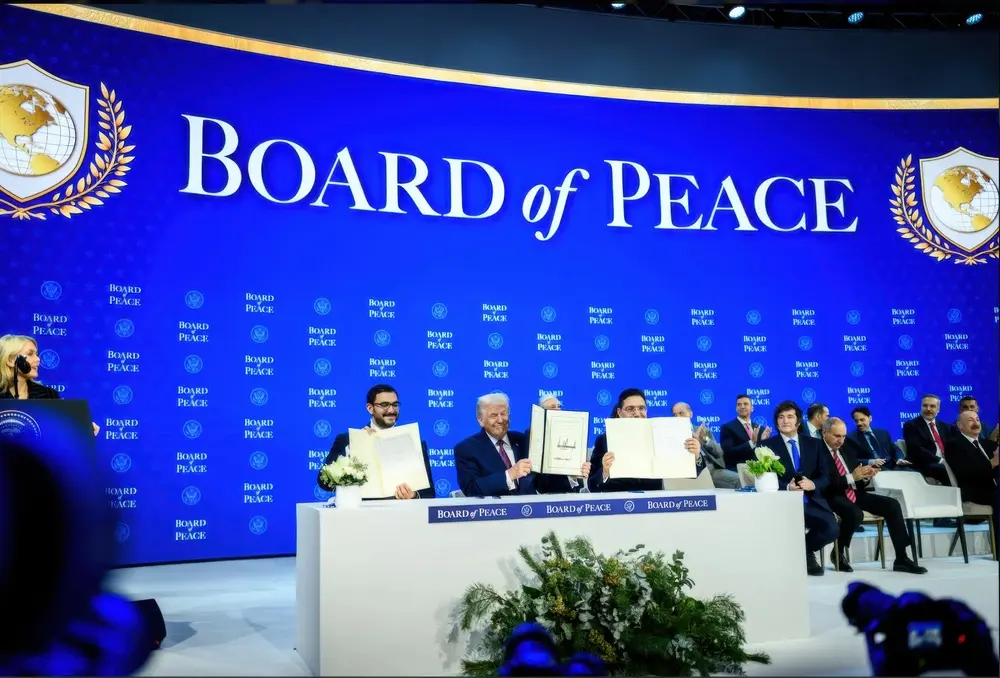 International leaders attending the Board of Peace session during the Davos programme