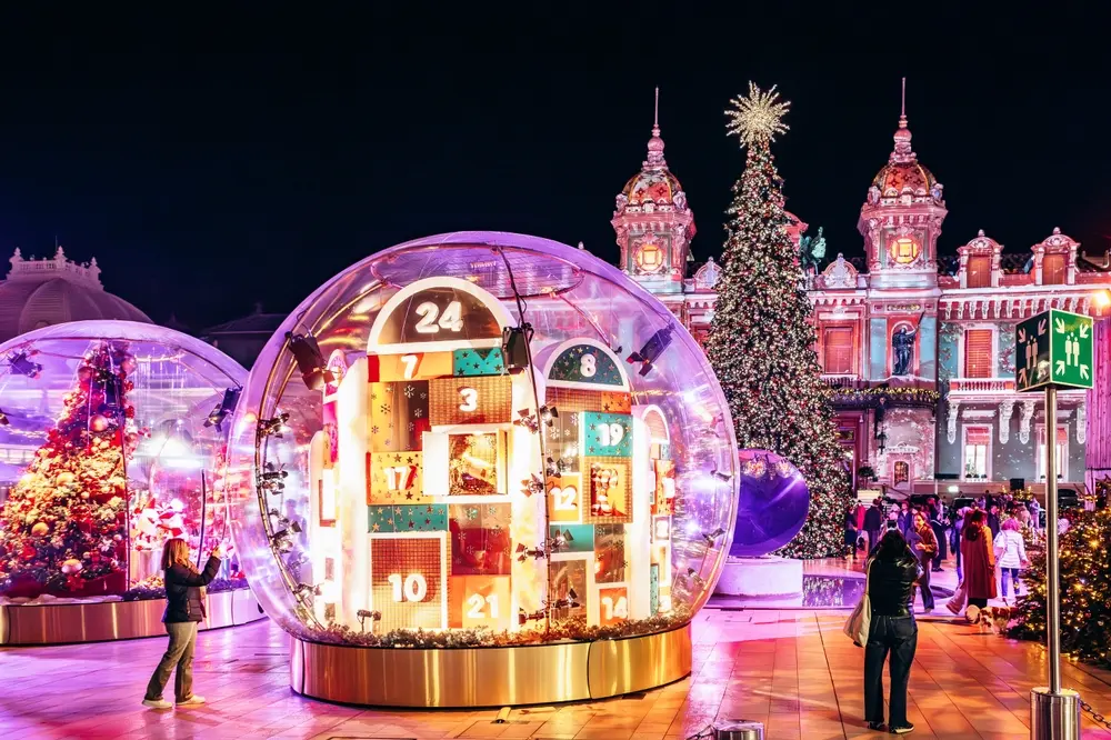 Monaco Christmas Village with festive event transportation and chauffeur services